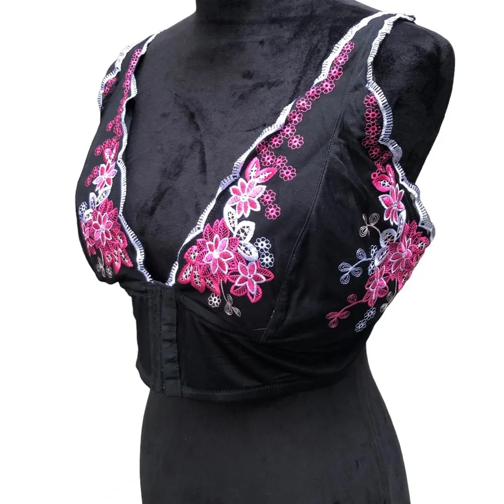 Pure Beauty Rene Rofe Floral Embroidered Wireless Bra size 3X - Picture 10 of 11